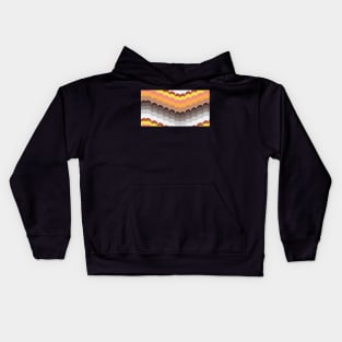 Bargello scallop waves brown yellow orange Kids Hoodie